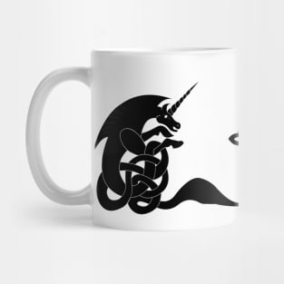 Celtic unicorns and thistle silhouette Mug